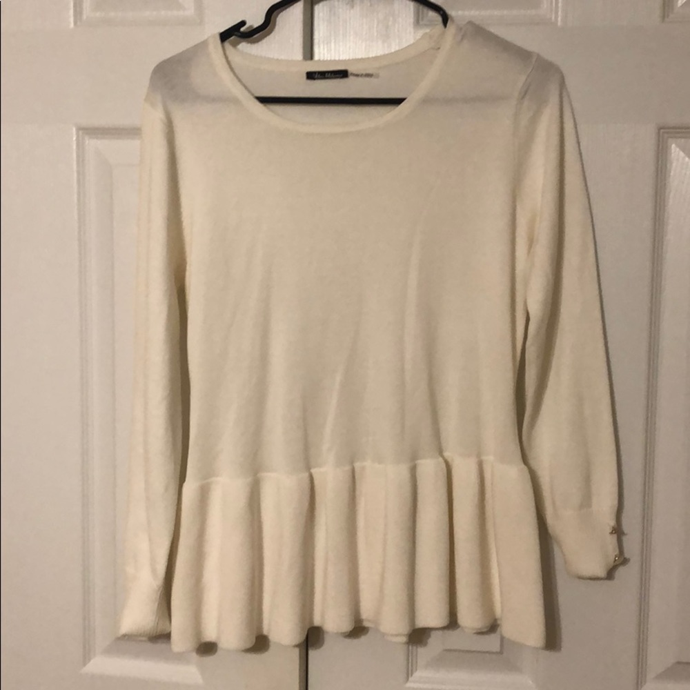 White/ivory peplum sweater